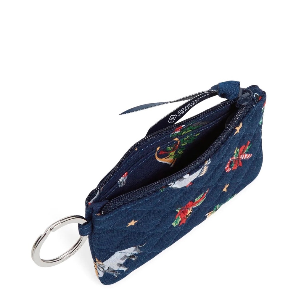 Vera Bradley nwt Christmas holiday Snow Globe Motifs zip id lanyard - Picture 2 of 2